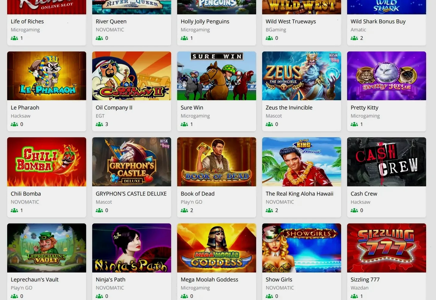 Игровой интерфейс онлайн казино Бет Андреас